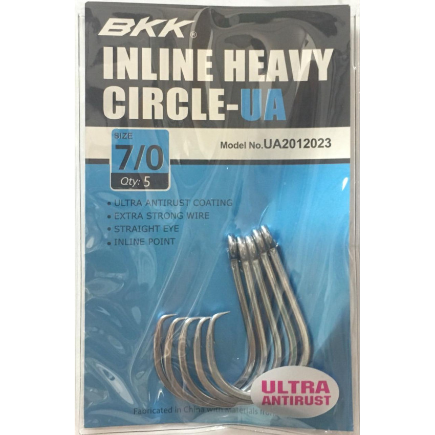 BKK Inline Heavy Circle Hooks Ultra Antirust 7/0 Qty 5